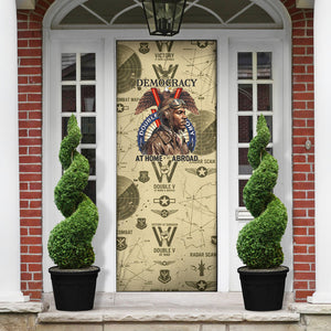 Double V Campaign Tuskegee Airmen Door Cover Vintage Military Aviation P-51 Mustang World War II Art