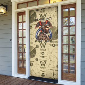 Double V Campaign Tuskegee Airmen Door Cover Vintage Military Aviation P-51 Mustang World War II Art