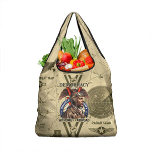 Double V Campaign Tuskegee Airmen Grocery Bag Vintage Military Aviation P-51 Mustang World War II Art
