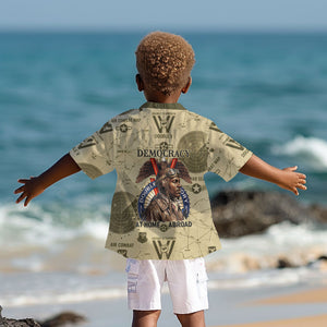 Double V Campaign Tuskegee Airmen Kid Hawaiian Shirt Vintage Military Aviation P-51 Mustang World War II Art