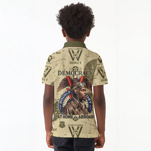 Double V Campaign Tuskegee Airmen Kid Polo Shirt Vintage Military Aviation P-51 Mustang World War II Art