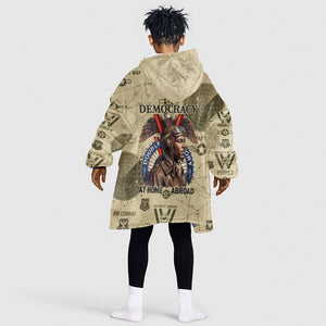 Double V Campaign Tuskegee Airmen Kid Wearable Blanket Hoodie Vintage Military Aviation P-51 Mustang World War II Art