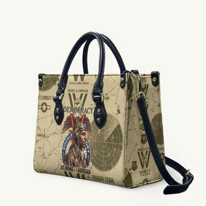 Double V Campaign Tuskegee Airmen Leather Bag Vintage Military Aviation P-51 Mustang World War II Art
