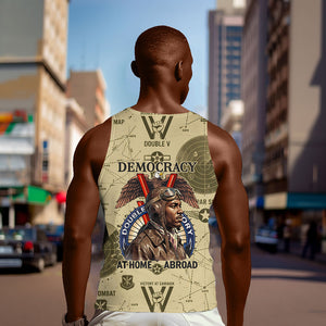 Double V Campaign Tuskegee Airmen Men Tank Top Vintage Military Aviation P-51 Mustang World War II Art
