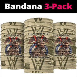Double V Campaign Tuskegee Airmen Neck Gaiter Vintage Military Aviation P-51 Mustang World War II Art