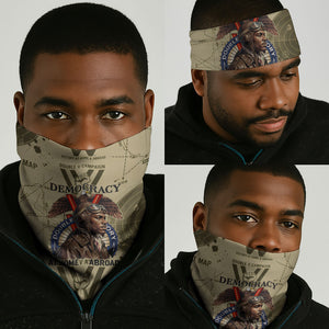 Double V Campaign Tuskegee Airmen Neck Gaiter Vintage Military Aviation P-51 Mustang World War II Art