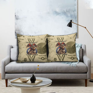 Double V Campaign Tuskegee Airmen Pillow Cover Vintage Military Aviation P-51 Mustang World War II Art