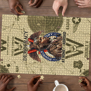 Double V Campaign Tuskegee Airmen Puzzle Vintage Military Aviation P-51 Mustang World War II Art