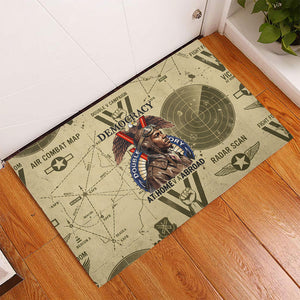 Double V Campaign Tuskegee Airmen Rubber Doormat Vintage Military Aviation P-51 Mustang World War II Art