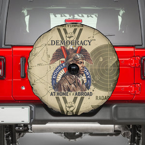 Double V Campaign Tuskegee Airmen Spare Tire Cover Vintage Military Aviation P-51 Mustang World War II Art