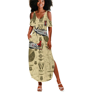 Double V Campaign Tuskegee Airmen Summer Maxi Dress Vintage Military Aviation P-51 Mustang World War II Art