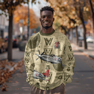 Double V Campaign Tuskegee Airmen Sweatshirt Vintage Military Aviation P-51 Mustang World War II Art