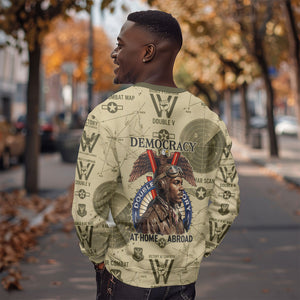 Double V Campaign Tuskegee Airmen Sweatshirt Vintage Military Aviation P-51 Mustang World War II Art