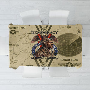 Double V Campaign Tuskegee Airmen Tablecloth Vintage Military Aviation P-51 Mustang World War II Art
