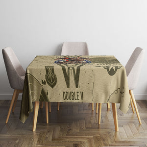 Double V Campaign Tuskegee Airmen Tablecloth Vintage Military Aviation P-51 Mustang World War II Art
