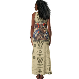 Double V Campaign Tuskegee Airmen Tank Maxi Dress Vintage Military Aviation P-51 Mustang World War II Art