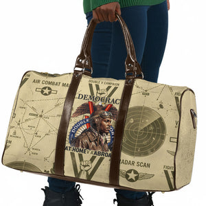 Double V Campaign Tuskegee Airmen Travel Bag Vintage Military Aviation P-51 Mustang World War II Art