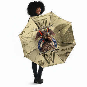 Double V Campaign Tuskegee Airmen Umbrella Vintage Military Aviation P-51 Mustang World War II Art