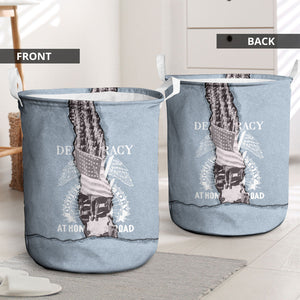 Double V Campaign American Democracy Laundry Basket Military Buffalo Soldiers World War II Heritage Art