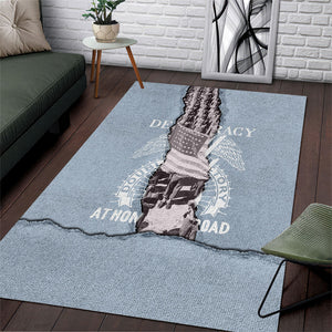 Double V Campaign American Democracy Area Rug Military Buffalo Soldiers World War II Heritage Art
