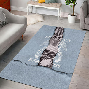 Double V Campaign American Democracy Area Rug Military Buffalo Soldiers World War II Heritage Art