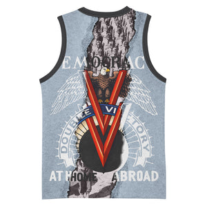Double V Campaign American Democracy Basketball Jersey Military Buffalo Soldiers World War II Heritage Art
