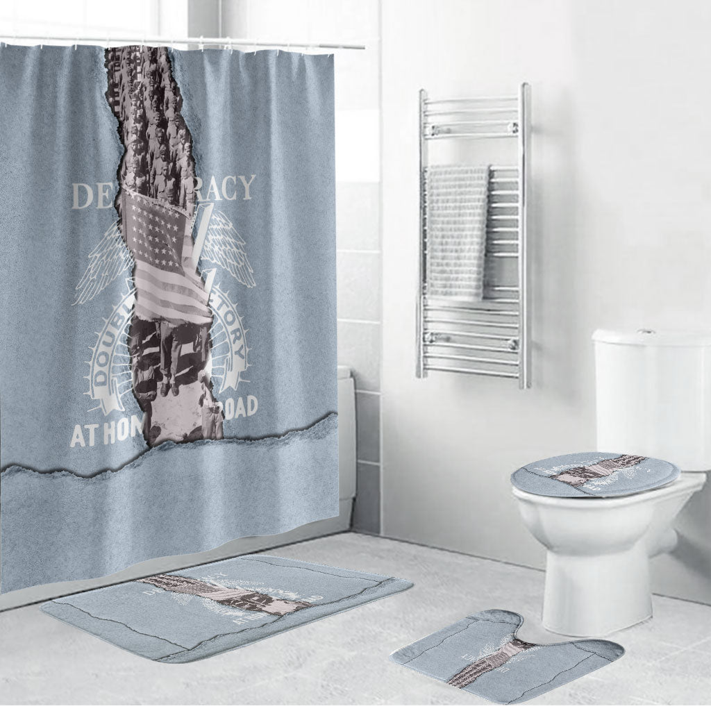 Double V Campaign American Democracy Bathroom Set Military Buffalo Soldiers World War II Heritage Art