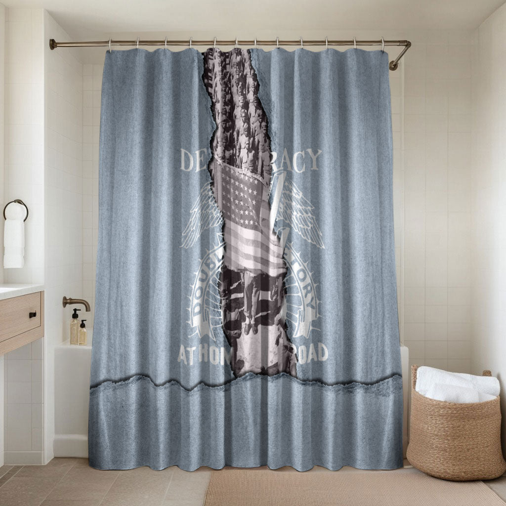 Double V Campaign American Democracy Bathroom Set Military Buffalo Soldiers World War II Heritage Art