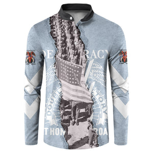 Double V Campaign American Democracy Button Sweatshirt Military Buffalo Soldiers World War II Heritage Art