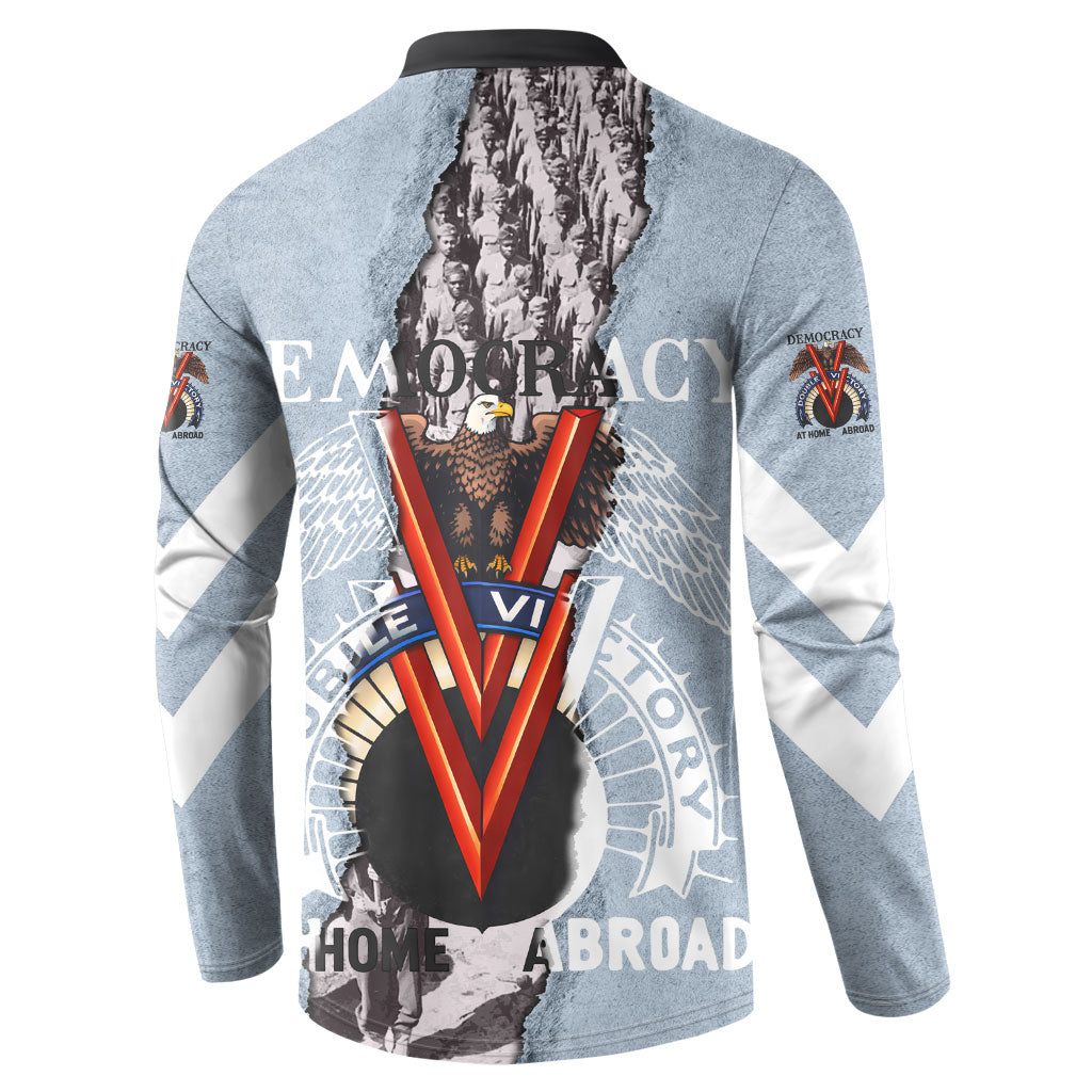Double V Campaign American Democracy Button Sweatshirt Military Buffalo Soldiers World War II Heritage Art