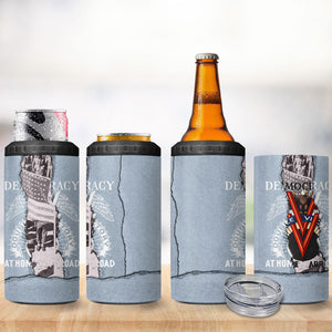 Double V Campaign American Democracy 4 in 1 Can Cooler Tumbler Military Buffalo Soldiers World War II Heritage Art