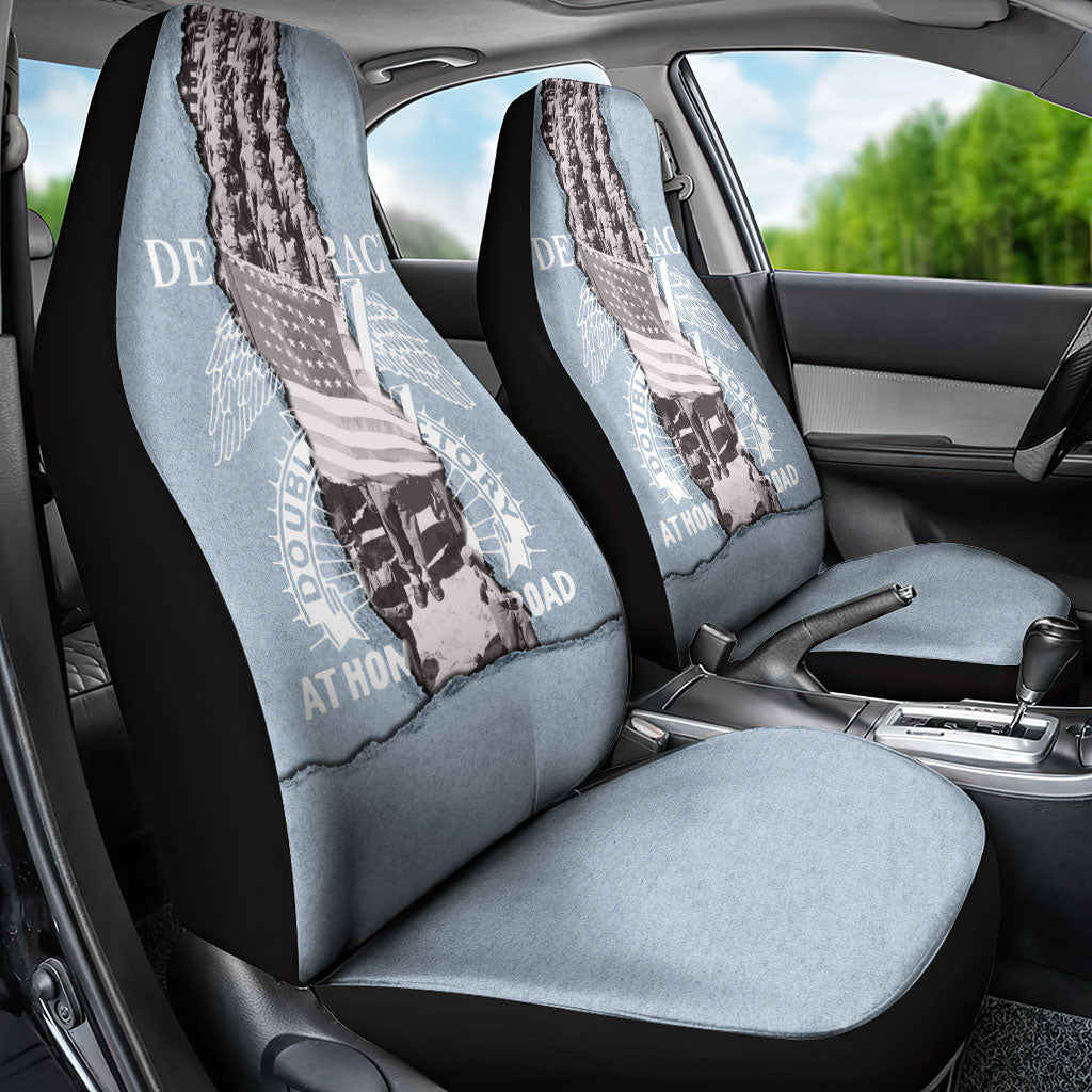 Double V Campaign American Democracy Car Seat Cover Military Buffalo Soldiers World War II Heritage Art