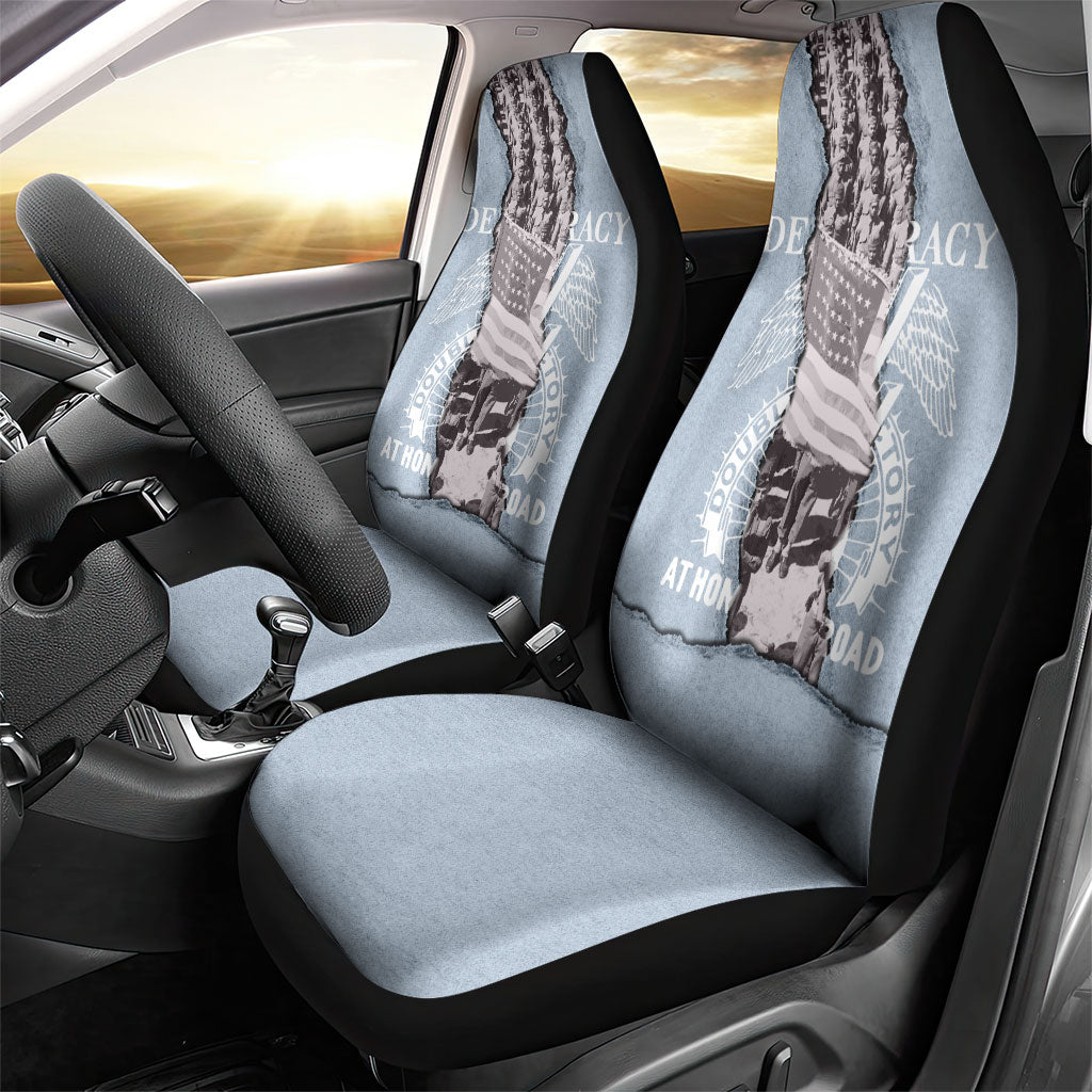 Double V Campaign American Democracy Car Seat Cover Military Buffalo Soldiers World War II Heritage Art