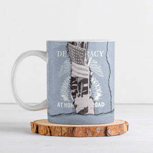 Double V Campaign American Democracy Ceramic Mug Military Buffalo Soldiers World War II Heritage Art