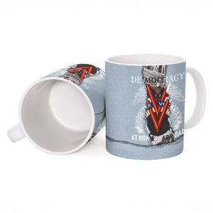 Double V Campaign American Democracy Ceramic Mug Military Buffalo Soldiers World War II Heritage Art