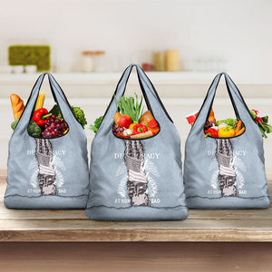 Double V Campaign American Democracy Grocery Bag Military Buffalo Soldiers World War II Heritage Art