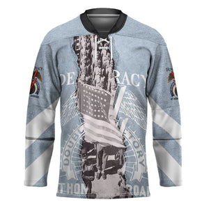 Double V Campaign American Democracy Hockey Jersey Military Buffalo Soldiers World War II Heritage Art