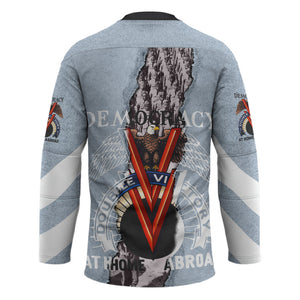 Double V Campaign American Democracy Hockey Jersey Military Buffalo Soldiers World War II Heritage Art