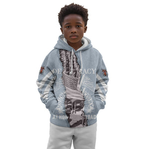 Double V Campaign American Democracy Kid Hoodie Military Buffalo Soldiers World War II Heritage Art