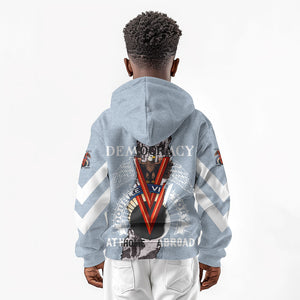 Double V Campaign American Democracy Kid Hoodie Military Buffalo Soldiers World War II Heritage Art