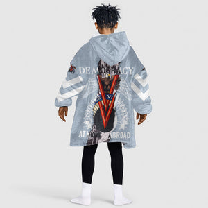 Double V Campaign American Democracy Kid Wearable Blanket Hoodie Military Buffalo Soldiers World War II Heritage Art