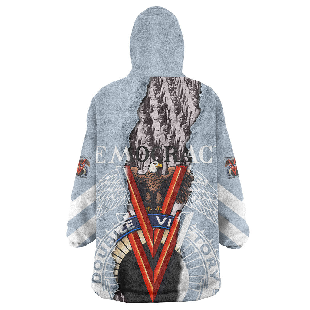 Double V Campaign American Democracy Kid Wearable Blanket Hoodie Military Buffalo Soldiers World War II Heritage Art