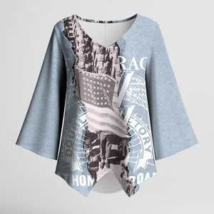 Double V Campaign American Democracy Kimono Sleeve Blouse Military Buffalo Soldiers World War II Heritage Art