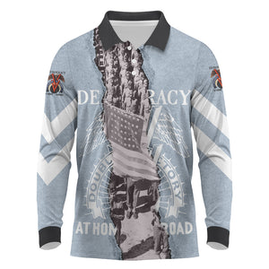 Double V Campaign American Democracy Long Sleeve Polo Shirt Military Buffalo Soldiers World War II Heritage Art