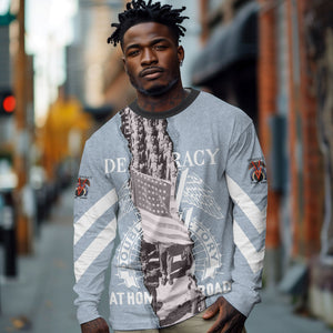 Double V Campaign American Democracy Long Sleeve Shirt Military Buffalo Soldiers World War II Heritage Art