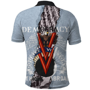 Double V Campaign American Democracy Polo Shirt Military Buffalo Soldiers World War II Heritage Art