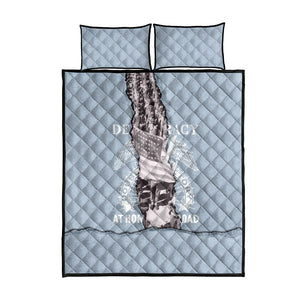 Double V Campaign American Democracy Quilt Bed Set Military Buffalo Soldiers World War II Heritage Art
