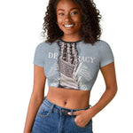 Double V Campaign American Democracy Raglan Cropped T shirt Military Buffalo Soldiers World War II Heritage Art
