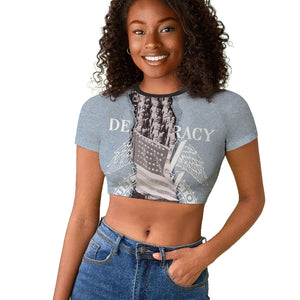 Double V Campaign American Democracy Raglan Cropped T shirt Military Buffalo Soldiers World War II Heritage Art