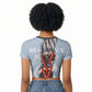 Double V Campaign American Democracy Raglan Cropped T shirt Military Buffalo Soldiers World War II Heritage Art